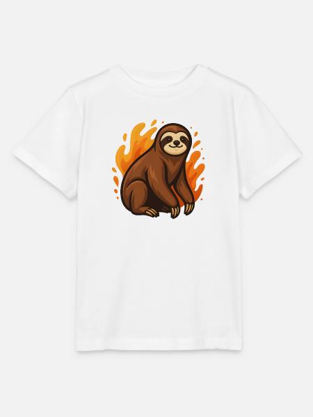 Flammendes Faultier - Stanley/Stella Kinder T-Shirt MINI CREATOR - Weiß