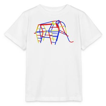 Éléphant grimpeur en RDA - T-shirt bio MINI CREATOR Stanley/Stella Enfant - blanc - Devant - Maike (125cm)