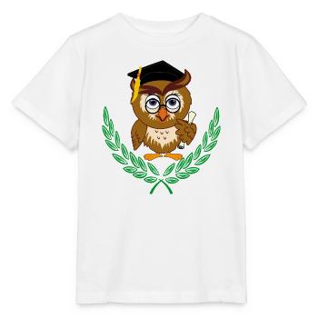Owl with Diploma and Graduation Hat – Children's Diploma - Stanley/Stella MINI CREATOR Kids’ T-Shirt - white - Front - Maike (125cm)