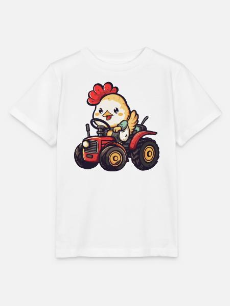Huhn Traktor Farmer - Stanley/Stella Kinder T-Shirt MINI CREATOR - Weiß