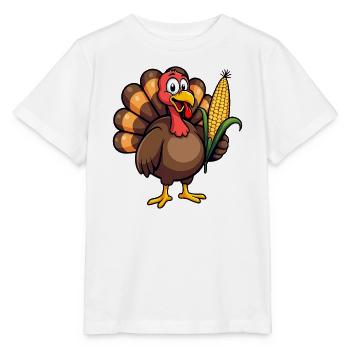 Thanksgiving Drôle Dinde de Thanksgiving - T-shirt bio MINI CREATOR Stanley/Stella Enfant - blanc - Devant - Maike (125cm)