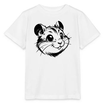 Knuffiger Hamster mit fröhlichen lebhaften Augen - Stanley/Stella Kinder T-Shirt MINI CREATOR  - Weiß - Vorne - Maike (125cm)