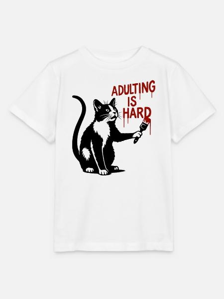 Katze malt Erwachsenwerden - Stanley/Stella Kinder T-Shirt MINI CREATOR - Weiß