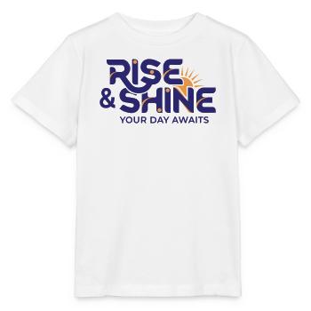 Aufwärts und leuchten – Ziele der Morgenroutine - Stanley/Stella Kinder T-Shirt MINI CREATOR  - Weiß - Vorne - Maike (125cm)