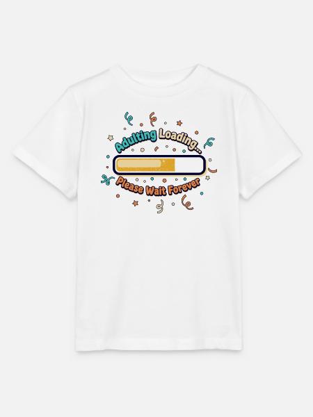 Adulting Loading Forever - Stanley/Stella Kinder T-Shirt MINI CREATOR  - Weiß