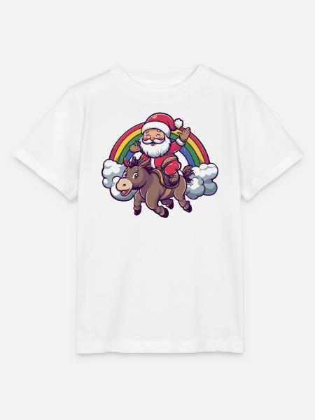 Esel Weihnachtsmann Weihnachten - Stanley/Stella Kinder T-Shirt MINI CREATOR - Weiß
