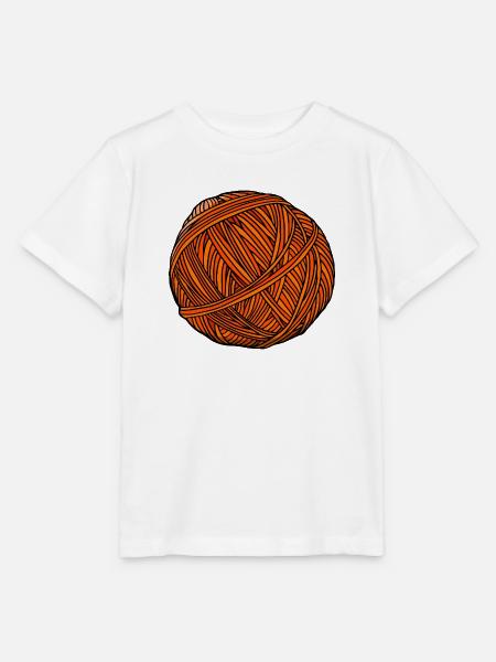 Orange Wollknäuel-Kunst - Stanley/Stella Kinder T-Shirt MINI CREATOR - Weiß