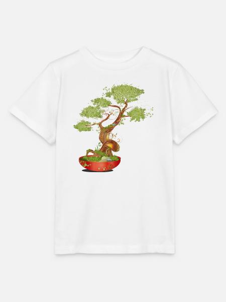 Fantasievoller Bonsai mit leuchtenden Details - Stanley/Stella Kinder T-Shirt MINI CREATOR - Weiß