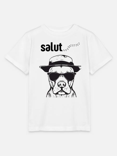Cooler Hund mit Sonnenbrille – Stilvolles Hunde-T-Shirt mit - Stanley/Stella Kinder T-Shirt MINI CREATOR - Weiß