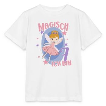 7ème anniversaire fée 7 ans fille anniversaire motif - T-shirt bio MINI CREATOR Stanley/Stella Enfant - blanc - Devant - Maike (125cm)