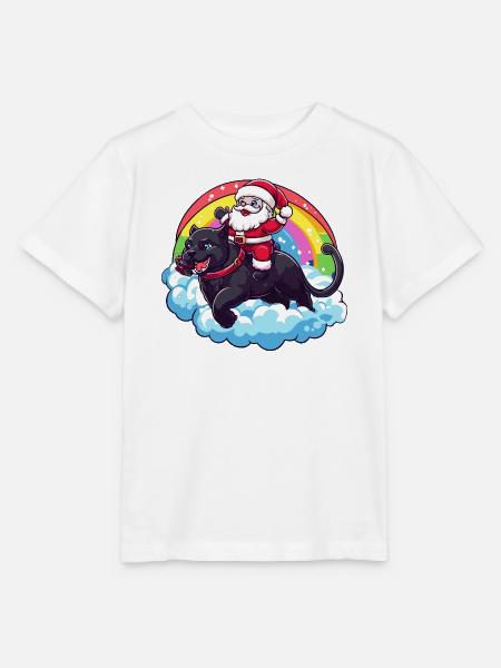 Panther Weihnachtsmann Weihnachten - Stanley/Stella Kinder T-Shirt MINI CREATOR  - Weiß