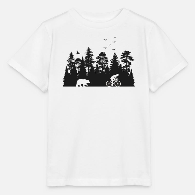 Skoven forelsket i cyklister - Stanley/Stella T-shirt MINI CREATOR til børn - hvid