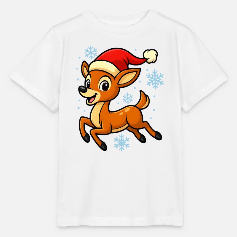 Joyeux Faon Renne Drôle Cadeau de Noël - T-shirt bio MINI CREATOR Stanley/Stella Enfant - blanc