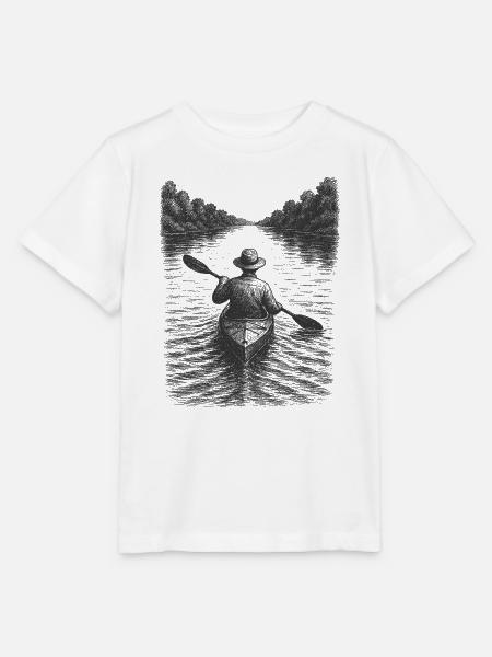 Ruhige Kanuszene als stimmungsvolle Illustration - Stanley/Stella Kinder T-Shirt MINI CREATOR - Weiß
