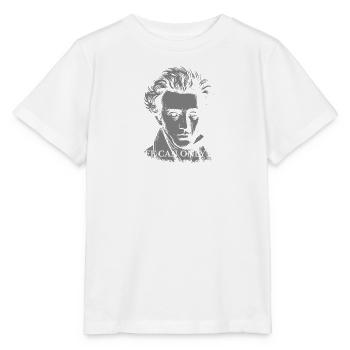 Kierkegaard Rückwärts-vorwärts Lebenszitatporträt - Stanley/Stella Kinder T-Shirt MINI CREATOR  - Weiß - Vorne - Maike (125cm)