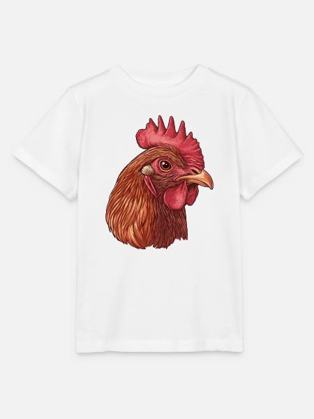 Huhnengesicht im PopArt Stil - Stanley/Stella Kinder T-Shirt MINI CREATOR - Weiß