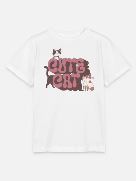 Cute Cat - Stanley/Stella Kinder T-Shirt MINI CREATOR  - Weiß