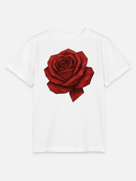 Geometrische Rote Rose - Stanley/Stella Kinder T-Shirt MINI CREATOR  - Weiß