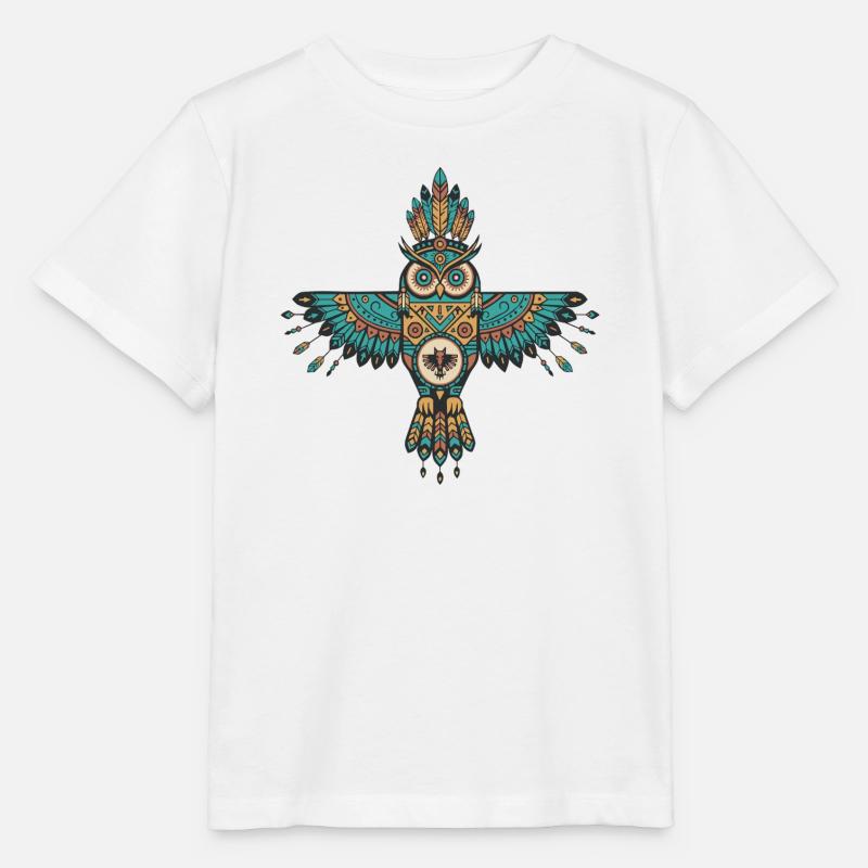 Tribal Eule – Spiritueller Wächter - Stanley/Stella Kinder T-Shirt MINI CREATOR  - Weiß