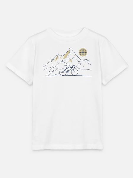 Fahrrad Bergmotiv - Stanley/Stella Kinder T-Shirt MINI CREATOR - Weiß