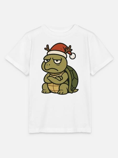 Grimmige Weihnachtsschildkröte - Stanley/Stella Kinder T-Shirt MINI CREATOR - Weiß