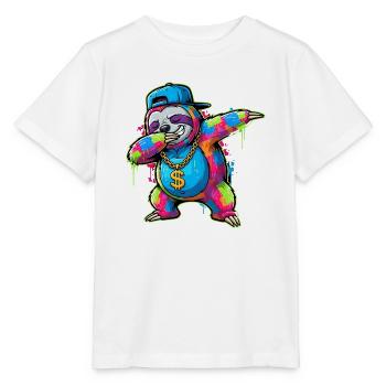 Dabbing Sloth Street Style - Street Art Graffiti - Stanley/Stella MINI CREATOR Kids’ T-Shirt - white - Front - Maike (125cm)
