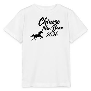 Calligraphie du Nouvel An chinois 2026 - T-shirt bio MINI CREATOR Stanley/Stella Enfant - blanc - Devant - Maike (125cm)