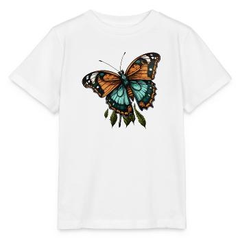 Orange Teal Butterfly - Stanley/Stella MINI CREATOR Kids’ T-Shirt - white - Front - Maike (125cm)