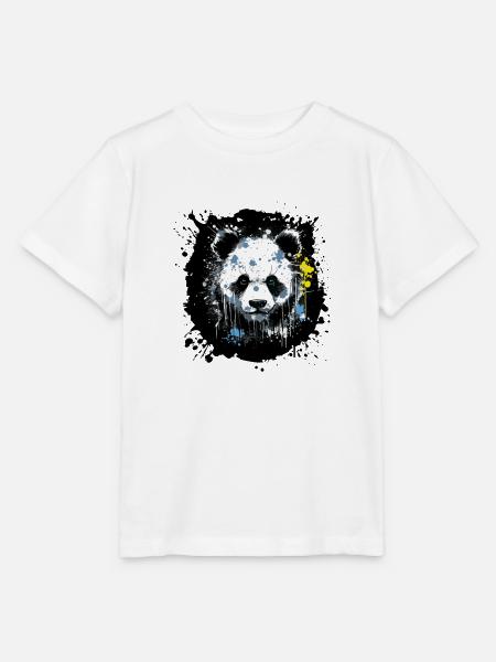 Panda Tinten-Splatter Kunst - Stanley/Stella Kinder T-Shirt MINI CREATOR - Weiß