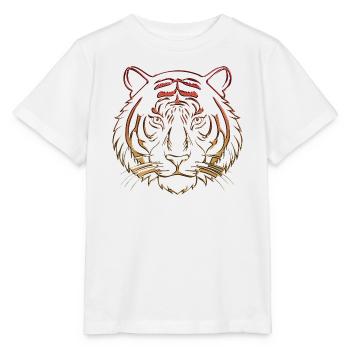 Orange chromé chrome tigre métallique - T-shirt bio MINI CREATOR Stanley/Stella Enfant - blanc - Devant - Maike (125cm)