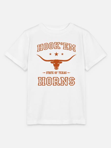 Hook'em Horns Texas Longhorns - Stanley/Stella Kinder T-Shirt MINI CREATOR  - Weiß