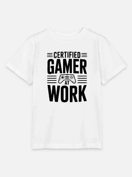 Zertifizierter Gamer bei der Arbeit - Stanley/Stella Kinder T-Shirt MINI CREATOR - Weiß