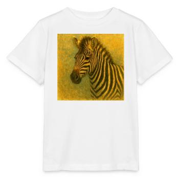 Zebra in golden tones - Stanley/Stella MINI CREATOR Kids’ T-Shirt - white - Front - Maike (125cm)