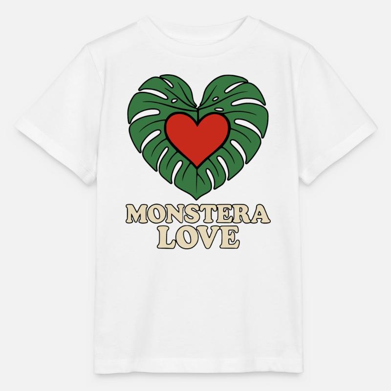 Monstera Love - Stanley/Stella Kinder T-Shirt MINI CREATOR  - Weiß