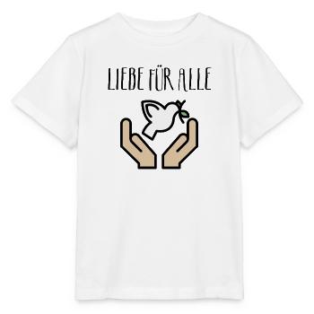 Amour pour tous. Colombe de la Paix, Paix mondiale, paix - T-shirt bio MINI CREATOR Stanley/Stella Enfant - blanc - Devant - Maike (125cm)