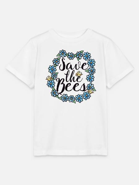 Save the Bees Floral Circle - Stanley/Stella Kinder T-Shirt MINI CREATOR - Weiß