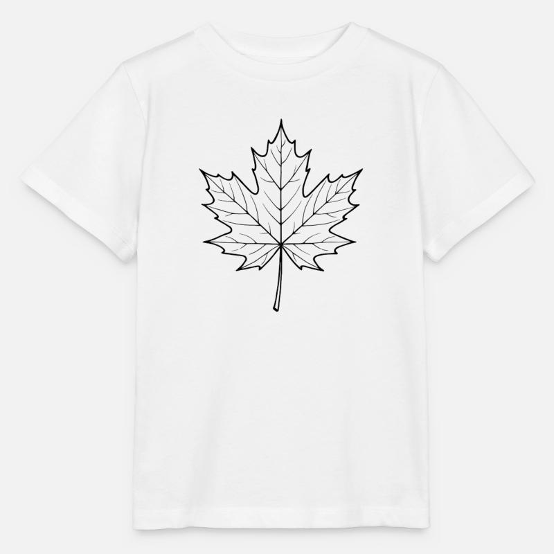 Conception de la ligne de feuilles d’érable - T-shirt bio MINI CREATOR Stanley/Stella Enfant - blanc