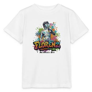 David – Stärke in Stein - Vibrant Graffiti Design - Stanley/Stella Kinder T-Shirt MINI CREATOR  - Weiß - Vorne - Maike (125cm)