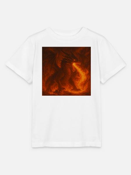 Feuerdrache in leuchtenden Flammen - Stanley/Stella Kinder T-Shirt MINI CREATOR - Weiß