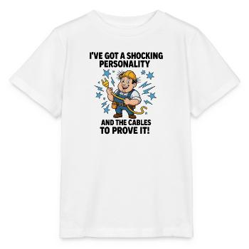 Shocking Personality Electrician - Stanley/Stella MINI CREATOR Kids’ T-Shirt - white - Front - Maike (125cm)