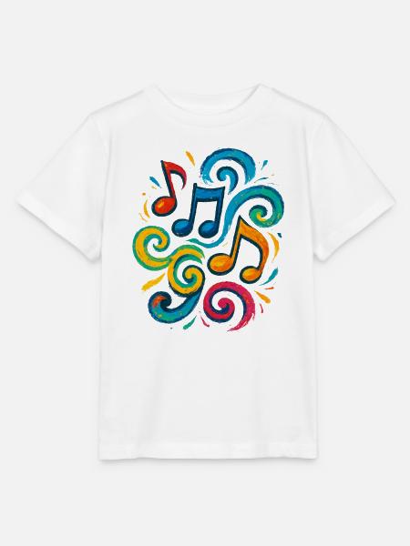 Bunte Musiknoten - Stanley/Stella Kinder T-Shirt MINI CREATOR - Weiß