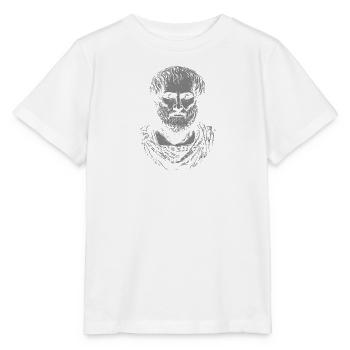Citation classique d’Aristote sur la mélancolie - T-shirt bio MINI CREATOR Stanley/Stella Enfant - blanc - Devant - Maike (125cm)