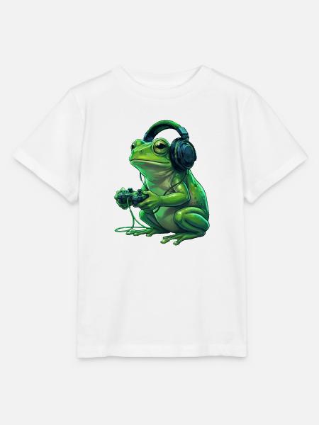 FroschGamer mit Kopfhörern - Stanley/Stella Kinder T-Shirt MINI CREATOR  - Weiß