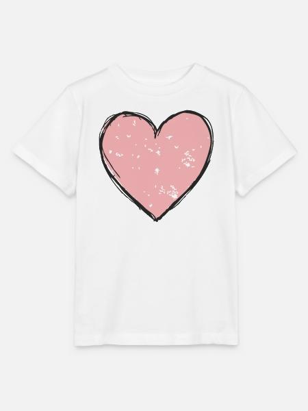 Herz in pink - Stanley/Stella Kinder T-Shirt MINI CREATOR  - Weiß