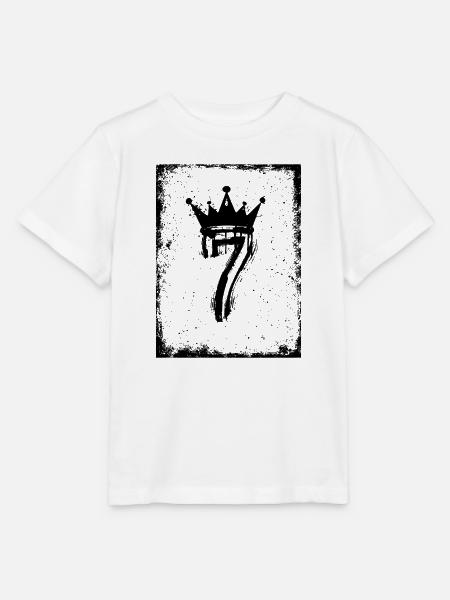 7 – Crown King Design - Stanley/Stella Kinder T-Shirt MINI CREATOR  - Weiß