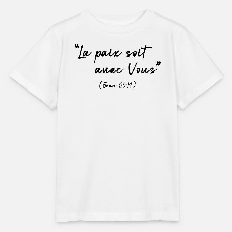 Friede sei mit dir (Johannes 20,19) - Stanley/Stella Kinder T-Shirt MINI CREATOR  - Weiß