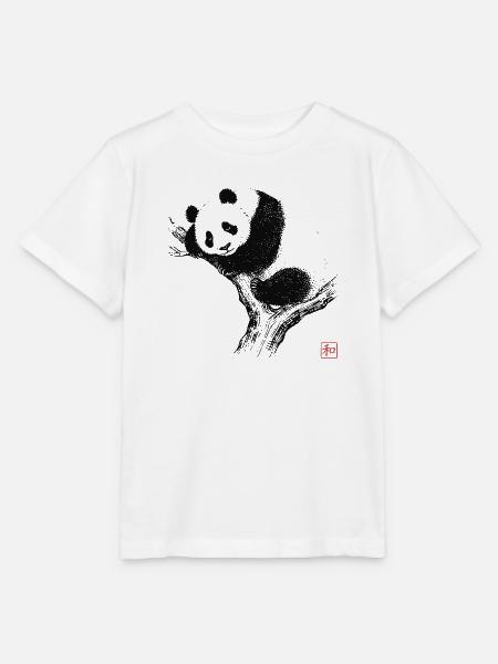 Schlafender Panda Zen Kunst - Stanley/Stella Kinder T-Shirt MINI CREATOR - Weiß