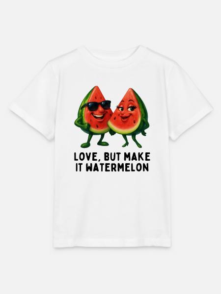 Love, but Make It Watermelon - Stanley/Stella Kinder T-Shirt MINI CREATOR - Weiß