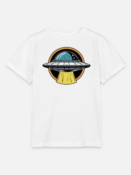 UFO-Lichtstrahl Cartoon - Stanley/Stella Kinder T-Shirt MINI CREATOR - Weiß