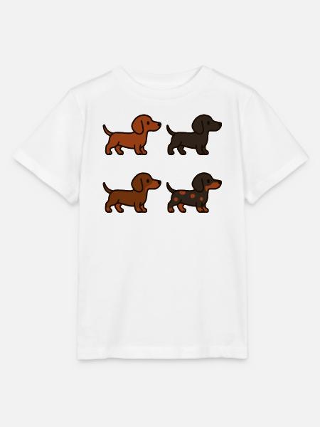 Niedliches Dackel-Hunde-Illustrationsset - Stanley/Stella Kinder T-Shirt MINI CREATOR  - Weiß